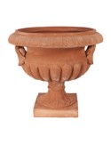 Terracotta Chalice Vase with Handles